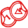 Icône de stickers avec deux ronds collés.